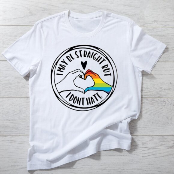 I May Be Straight But I Don_t Hate Shirt, Support Lgbt Shirt, Pride Month Gift - Picture 1 of 4